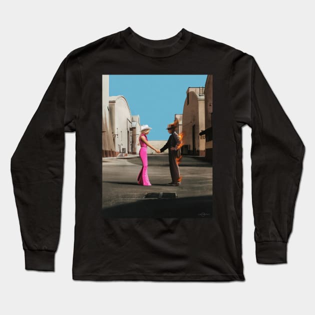 Barbenheimer (Pink Floyd Reference) Long Sleeve T-Shirt by JustRalphy